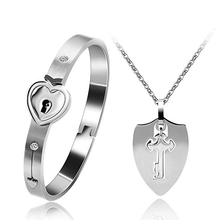 Load image into Gallery viewer, Heart Lock Bracelet & Necklace