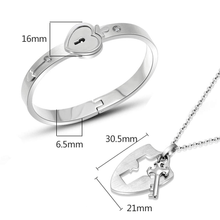 Load image into Gallery viewer, Heart Lock Bracelet & Necklace