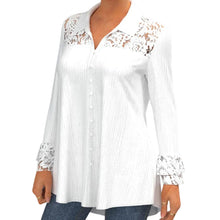 Load image into Gallery viewer, Long Sleeve Blouse with Lace Panel