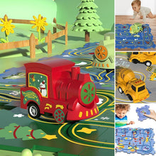 Load image into Gallery viewer, Children's Educational Puzzle Railway Car Playset
