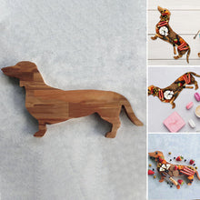 Load image into Gallery viewer, Wooden Dachshund Dog Dinner Plate