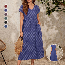 Load image into Gallery viewer, Short Sleeve V Neck Dress
