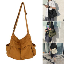 Load image into Gallery viewer, Canvas Solid Color Messenger Bag