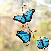 Load image into Gallery viewer, Stained Monarch Butterfly Glass Window Decor