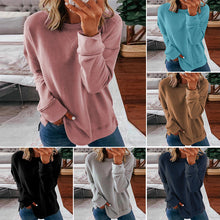 Load image into Gallery viewer, Solid Color Long Sleeve Crew Neck Sweatshirt
