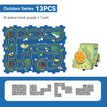 Load image into Gallery viewer, Children's Educational Puzzle Railway Car Playset