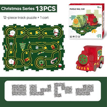Load image into Gallery viewer, Children's Educational Puzzle Railway Car Playset