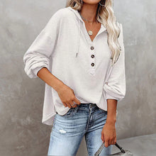 Load image into Gallery viewer, V-Neck Long Sleeve Loose Sports Hoodie
