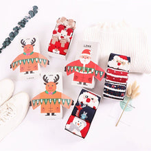 Load image into Gallery viewer, Christmas Cartoon Jacquard Cotton Women's Socks, 3 Sets

