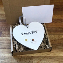 Load image into Gallery viewer, Wooden Heart Pocket Teddy Bear Hug
