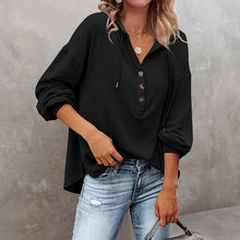 Load image into Gallery viewer, V-Neck Long Sleeve Loose Sports Hoodie
