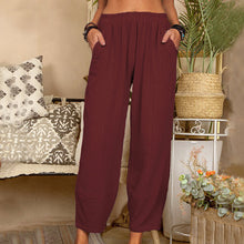 Load image into Gallery viewer, Solid Color Cotton Linen Casual Pants
