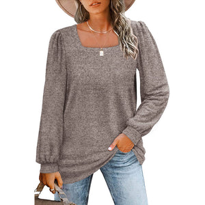 Puff Sleeve Square Neck T-Shirt