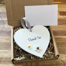 Load image into Gallery viewer, Wooden Heart Pocket Teddy Bear Hug

