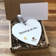 Load image into Gallery viewer, Wooden Heart Pocket Teddy Bear Hug
