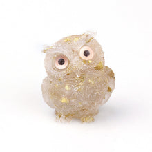 Load image into Gallery viewer, Natural Crystal Gravel Epoxy Owl Ornament

