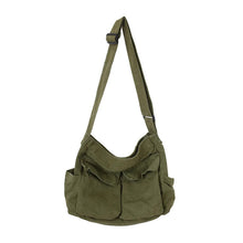 Load image into Gallery viewer, Canvas Solid Color Messenger Bag

