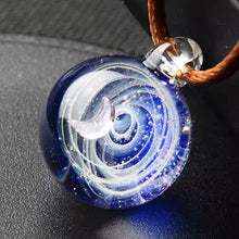 Load image into Gallery viewer, Cosmic starry glass bead pendant necklace

