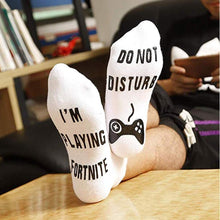 Load image into Gallery viewer, Do Not Disturb I'm Playing Fortnite Funny Cotton Socks, 1 Pair
