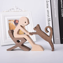 Load image into Gallery viewer, Gift For Pet Lovers - Wood Sculpture Table Ornaments - The Love Between You And Your Fur-Friend
