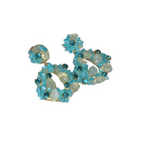 Load image into Gallery viewer, Diamond Encrusted Crystal Fan-Shaped Ginkgo Leaf Earrings
