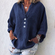 Load image into Gallery viewer, Cotton Linen Lapel Loose Shirt
