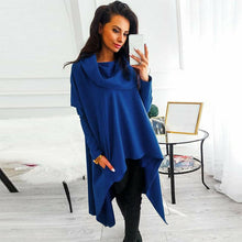 Load image into Gallery viewer, Solid Color Long-Sleeved Irregular Hooded Sweater
