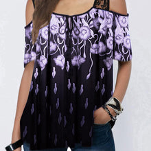 Load image into Gallery viewer, Summer Lace Printed T-shirt for Ladies

