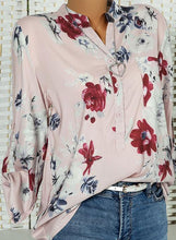Load image into Gallery viewer, Floral Casual Stand Collar Long Sleeve Blouses
