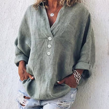Load image into Gallery viewer, Cotton Linen Lapel Loose Shirt
