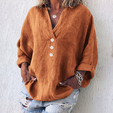 Load image into Gallery viewer, Cotton Linen Lapel Loose Shirt

