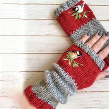 Load image into Gallery viewer, Warm Patchwork Embroidered Gloves
