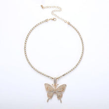 Load image into Gallery viewer, Crystal Pave Butterfly Pendant Necklace

