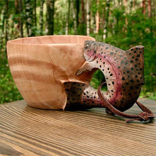 Load image into Gallery viewer, Hand Carved Wooden Mug
