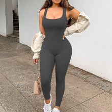 Load image into Gallery viewer, One Piece Tank Top Thigh Slimming Workout Jumpsuit
