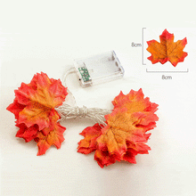 Load image into Gallery viewer, Thanksgiving Décor Fall Maple Leaf String Lights
