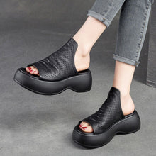 Load image into Gallery viewer, Women’s Breathable Hollowed-out Leather Sandals
