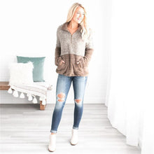 Load image into Gallery viewer, Autumn and winter fashionable pocket zipper Plush coat
