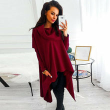 Load image into Gallery viewer, Solid Color Long-Sleeved Irregular Hooded Sweater
