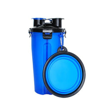 Load image into Gallery viewer, 2-in-1 Pet Travel Water &amp; Food Bottle with Foldable Bowl
