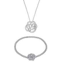 Load image into Gallery viewer, Rose Rhinestone Bracelet and Necklace
