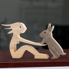 Load image into Gallery viewer, Gift For Pet Lovers - Wood Sculpture Table Ornaments - The Love Between You And Your Fur-Friend

