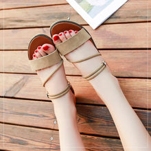 Load image into Gallery viewer, Seaside Flat Bottom Sandals Flower Elastic Sandals
