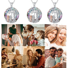 Load image into Gallery viewer, Tree of Life Sister on the Swing Cry-stal Pendant Necklace

