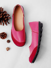 Load image into Gallery viewer, Women Large Size Split Leather Panel Flats
