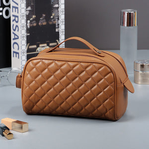 Quilted Plaid Cosmetic Bag
