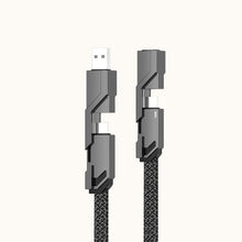 Load image into Gallery viewer, 4-in-1 Flat Braided Anti-tangle Charger Cable with Velcro
