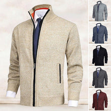 Load image into Gallery viewer, Men&#39;s Fashion Solid Color Stand Collar Cardigan Sweater Knit Jacket
