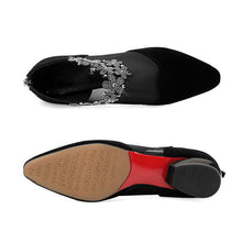 Load image into Gallery viewer, RHINESTONE STONE HOLLOW HEEL SHOES
