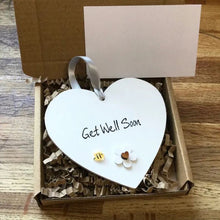 Load image into Gallery viewer, Wooden Heart Pocket Teddy Bear Hug
